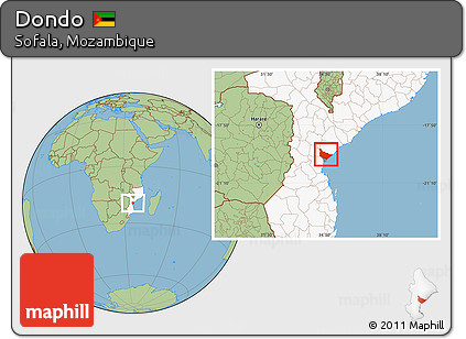 Savanna Style Location Map of Dondo, highlighted country