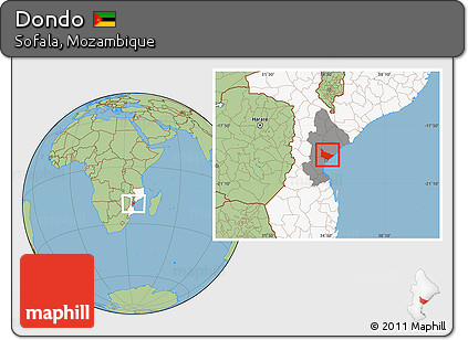 Savanna Style Location Map of Dondo, highlighted country, highlighted parent region