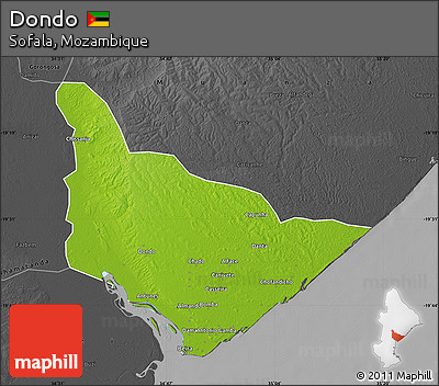 Physical Map of Dondo, darken, desaturated