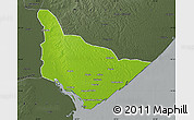 Physical Map of Dondo, darken, semi-desaturated