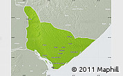 Physical Map of Dondo, lighten, semi-desaturated