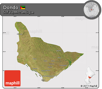 Satellite Map of Dondo, cropped outside