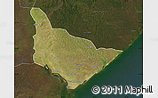 Satellite Map of Dondo, darken