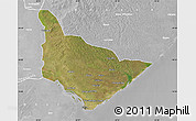Satellite Map of Dondo, lighten, desaturated