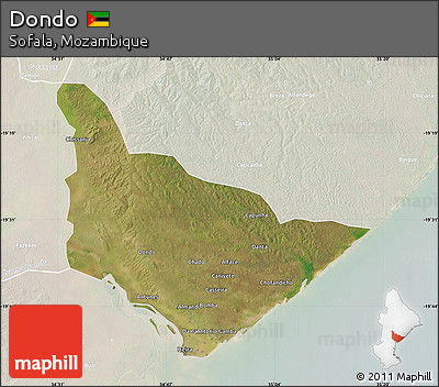 Satellite Map of Dondo, lighten