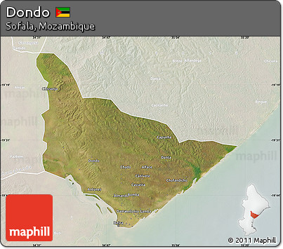 Satellite Map of Dondo, lighten
