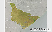 Satellite Map of Dondo, lighten, semi-desaturated