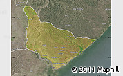 Satellite Map of Dondo, semi-desaturated