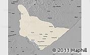 Shaded Relief Map of Dondo, darken, desaturated
