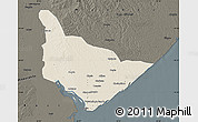 Shaded Relief Map of Dondo, darken