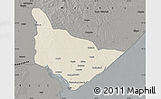 Shaded Relief Map of Dondo, darken, semi-desaturated