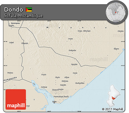 Shaded Relief Map of Dondo