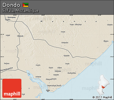 Shaded Relief Map of Dondo