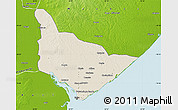 Shaded Relief Map of Dondo, physical outside