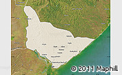 Shaded Relief Map of Dondo, satellite outside