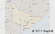 Shaded Relief Map of Dondo, semi-desaturated