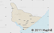 Shaded Relief Map of Dondo, single color outside