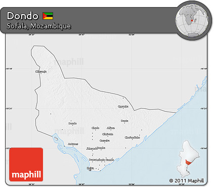 Silver Style Map of Dondo, single color outside