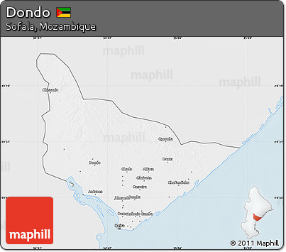 Silver Style Map of Dondo, single color outside
