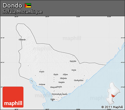 Silver Style Map of Dondo, single color outside