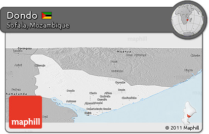 Gray Panoramic Map of Dondo