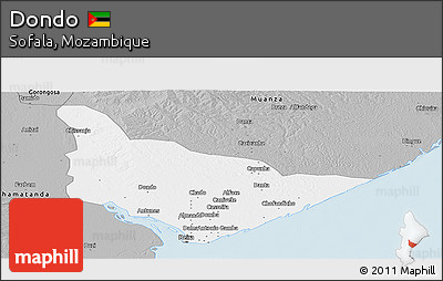 Gray Panoramic Map of Dondo