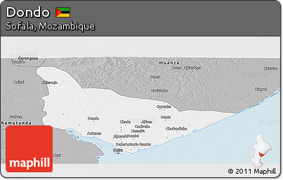 Gray Panoramic Map of Dondo