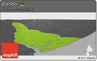 Physical Panoramic Map of Dondo, darken, desaturated