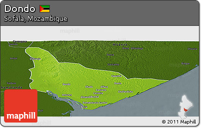 Physical Panoramic Map of Dondo, darken