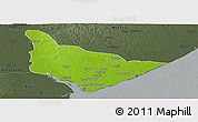 Physical Panoramic Map of Dondo, darken, semi-desaturated