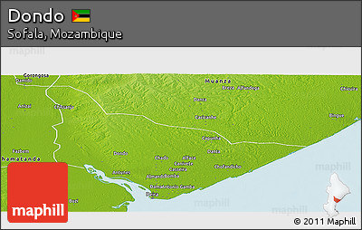 Physical Panoramic Map of Dondo