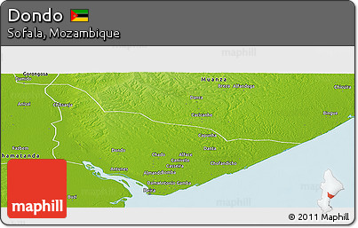 Physical Panoramic Map of Dondo