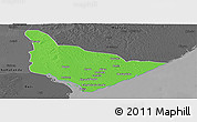 Political Panoramic Map of Dondo, darken, desaturated