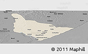 Shaded Relief Panoramic Map of Dondo, darken, desaturated