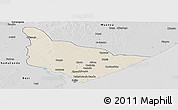 Shaded Relief Panoramic Map of Dondo, desaturated