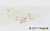 Shaded Relief Panoramic Map of Dondo, lighten, semi-desaturated