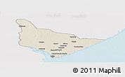 Shaded Relief Panoramic Map of Dondo, single color outside