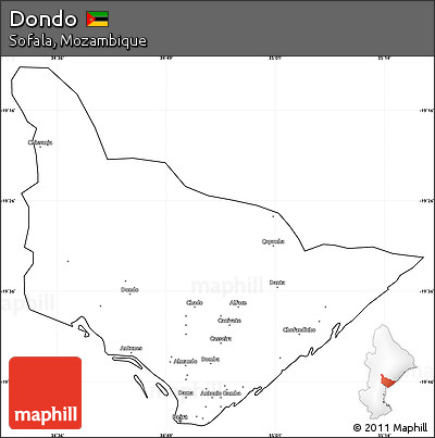 Blank Simple Map of Dondo, cropped outside