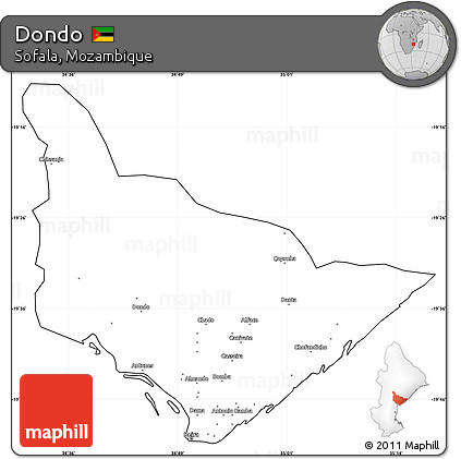 Blank Simple Map of Dondo, cropped outside