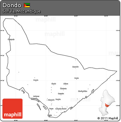 Blank Simple Map of Dondo, cropped outside