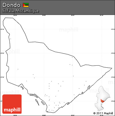Blank Simple Map of Dondo, cropped outside, no labels