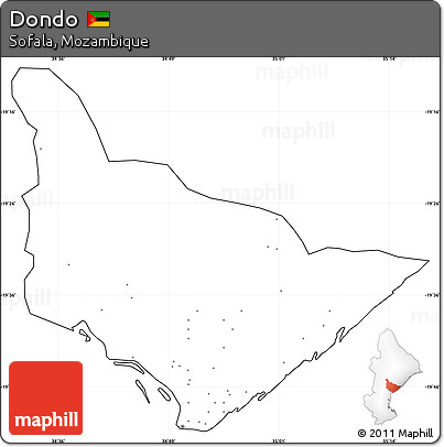 Blank Simple Map of Dondo, cropped outside, no labels