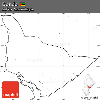 Blank Simple Map of Dondo, no labels