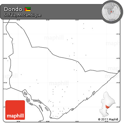 Blank Simple Map of Dondo, no labels