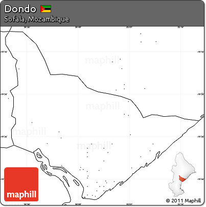 Blank Simple Map of Dondo, no labels