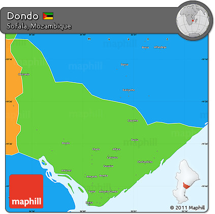 Political Simple Map of Dondo
