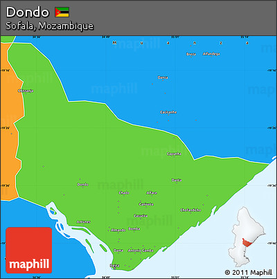 Political Simple Map of Dondo