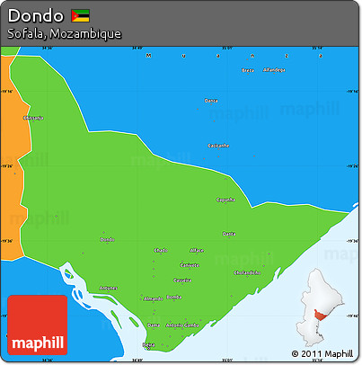 Political Simple Map of Dondo