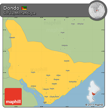 Savanna Style Simple Map of Dondo