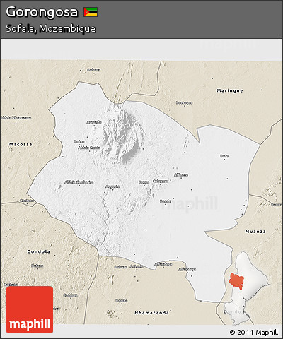 Classic Style 3D Map of Gorongosa